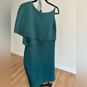 Elegant Teal One-Shoulder Dress